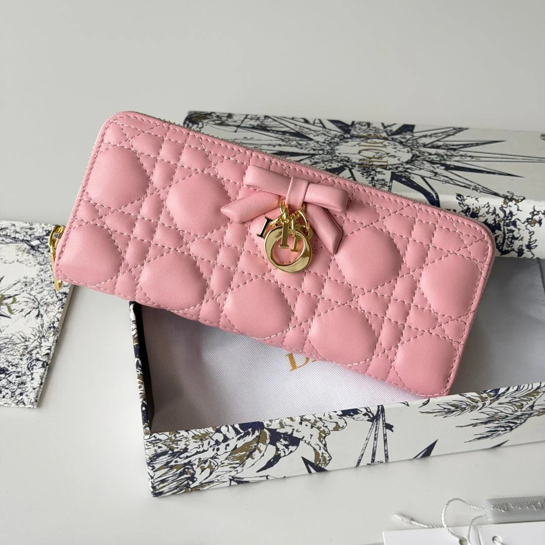 CD 2026 Freesia Long Wallet Lambskin