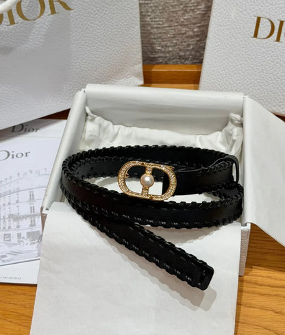 Dior 2026 Hand-woven Calfskin Belt 20mm With Braided Rope Trim