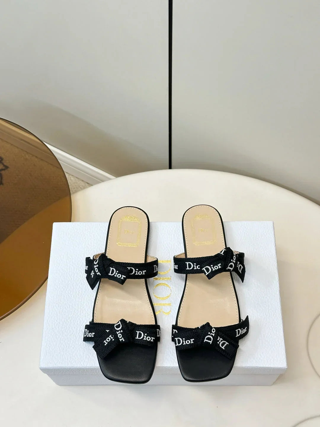 Dior 2026 Oblique Flat Strappy Sandals Fabric Leather 919653