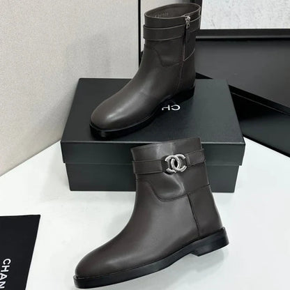 Chanel 2026 CC Logo Belted Boots Cowhide 985942