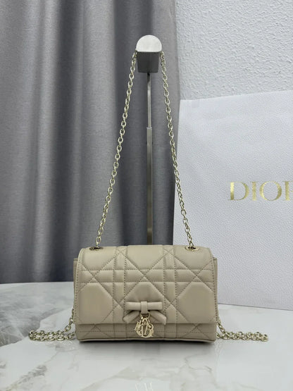 Dior 2026 Chain Bag 21cm Fabric Lambskin