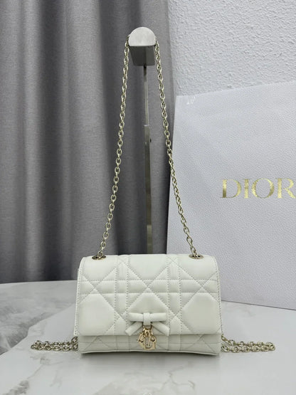 Dior 2026 Chain Bag 21cm Fabric Lambskin