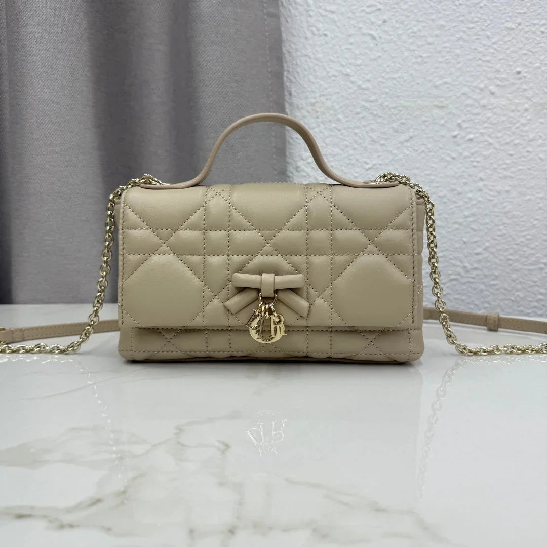 Dior 2026 My Tender Dior Top Handle Mini Chain Bag 21cm Lambskin