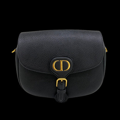 CD Medium Bobby Bag Black Calfskin Ghw