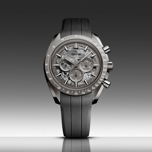 Speedmaster Grey Side of the Moon Grey Ceramic 44.25mm - Grey on Rubber Strap
