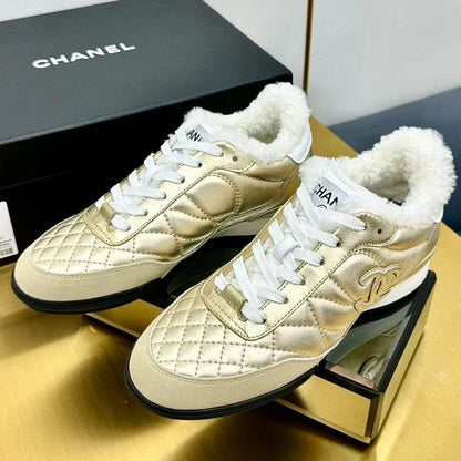 Chanel 2026 Quilted Shearling Sneakers Cowhide 986965