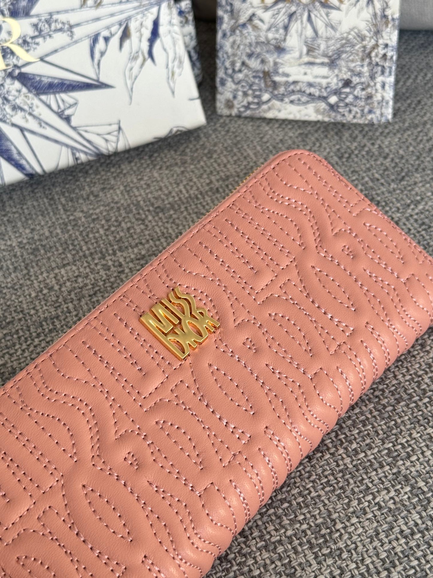 CD Miss Dior Freesia Zipper Wallet Lambskin GHW