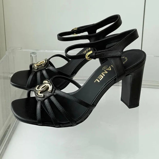 Chanel 2026 Slingback Square Heels 8.5cm Leather Sheepskin 823415