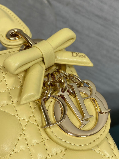 Dior 2026 Bow Lady Dior Yellow Lambskin 286571