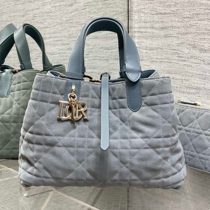 CD 2026 Toujours Bag Blue Grey Suede Leather 286497