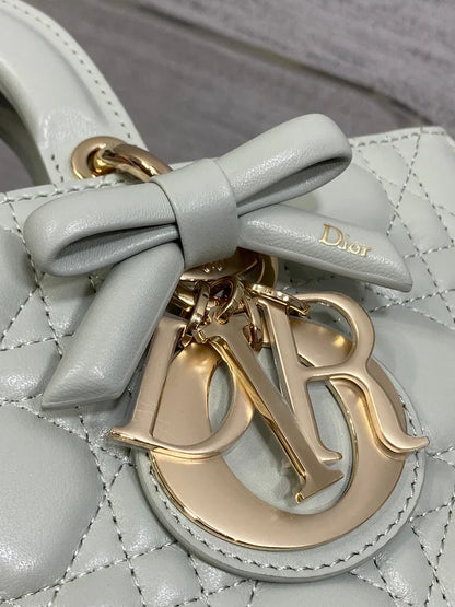 CD 2026 Bow Lady D-Joy Lily Green Cannage Lambskin 286525