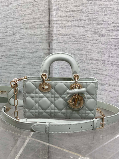 CD 2026 Bow Lady D-Joy Lily Green Cannage Lambskin 286525