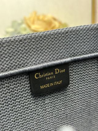 CD Les Fleurs du Mal Book Tote Grey Canvas