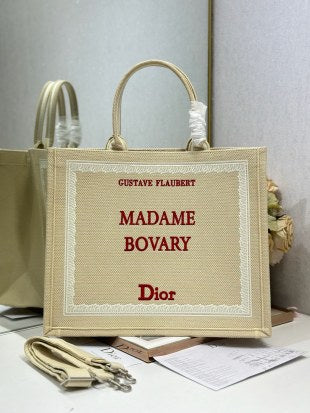 CD Madame Bovary Book Tote Beige Canvas