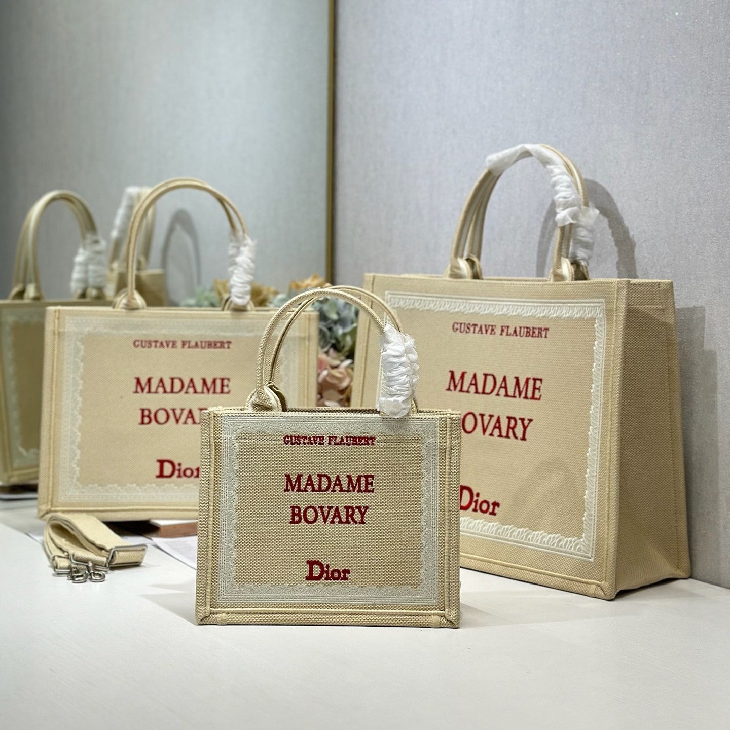 CD Madame Bovary Book Tote Beige Canvas