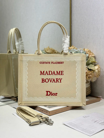 CD Madame Bovary Book Tote Beige Canvas
