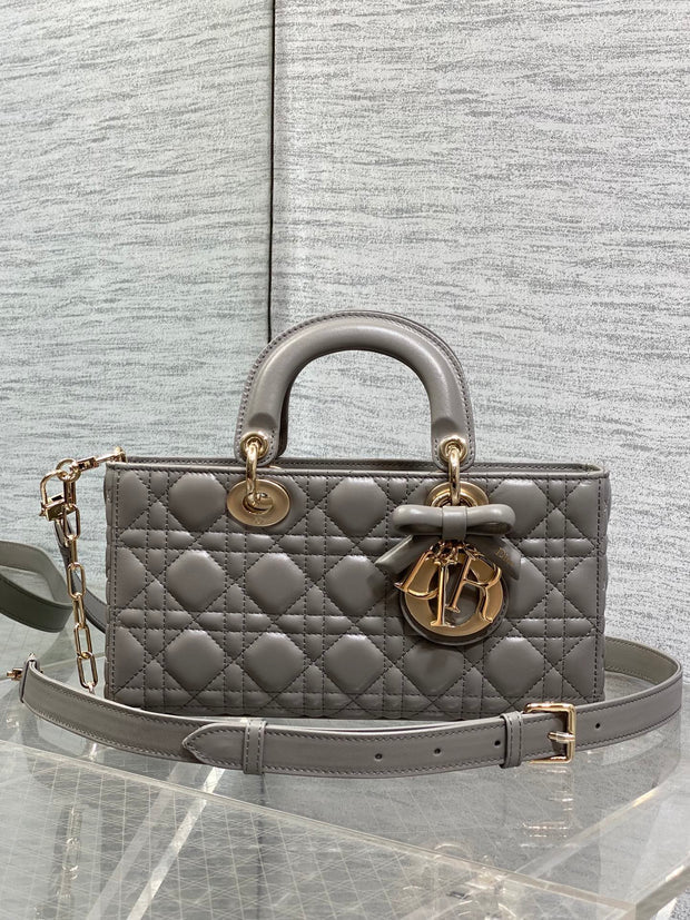 CD 2026 Bow Lady D-Joy Grey Cannage Lambskin 286461