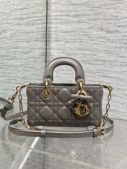 CD 2026 Bow Lady D-Joy Grey Cannage Lambskin 286461