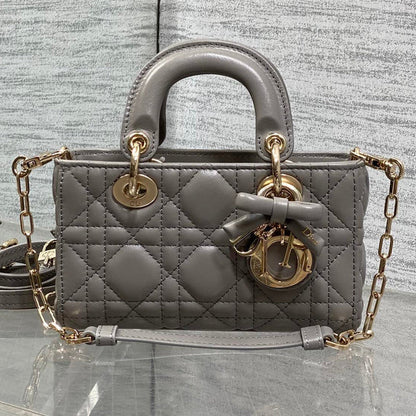 CD 2026 Bow Lady D-Joy Grey Cannage Lambskin 286461