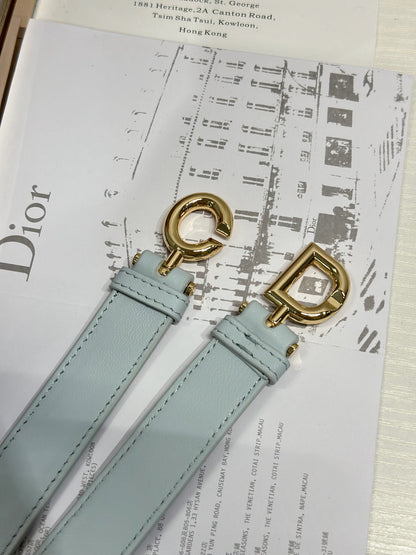 CD Lady Dior Shoulder Bag 27cm Light Blue in Sheepskin 155549