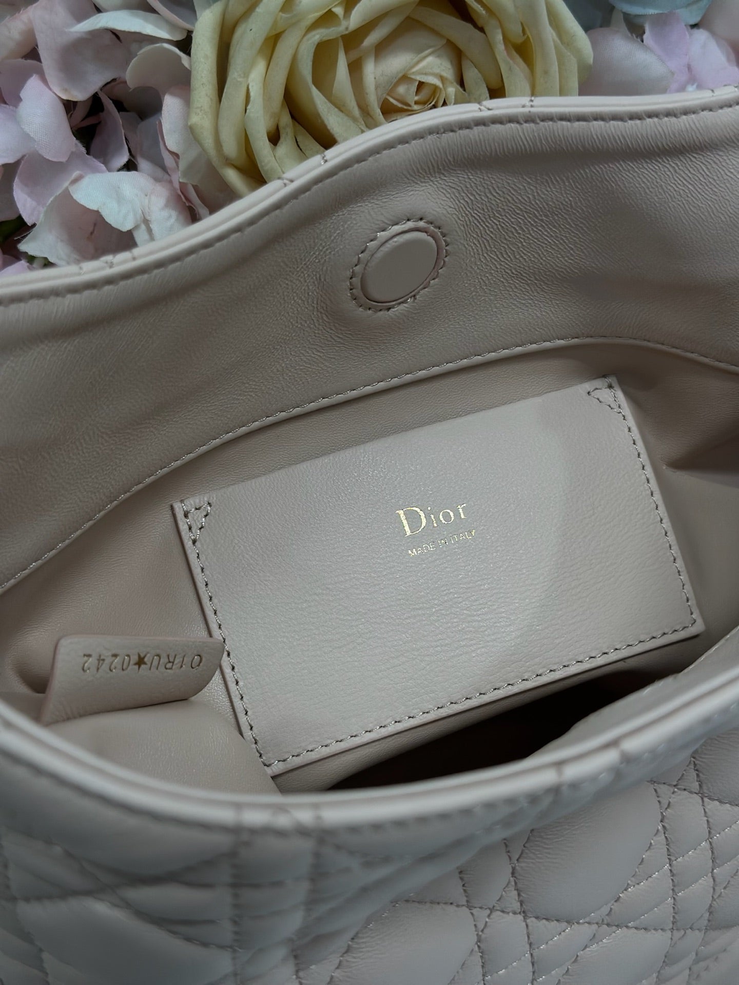 CD Lady Dior Shoulder Bag 27cm Light Pink in Sheepskin 155553