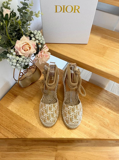 Dior 2026 Wedge Espadrille Canvas Straw 919957