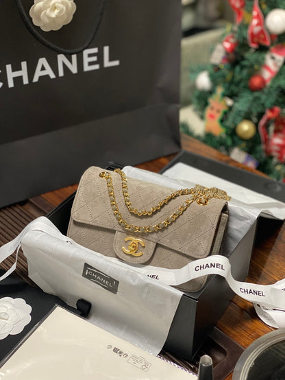 Chanel 2026 Flap Bag 20cm Suede Leather