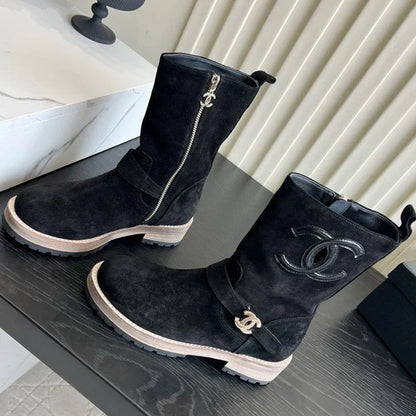 Chanel 2026 Mid-Calf Boots Suede Cowhide 977204