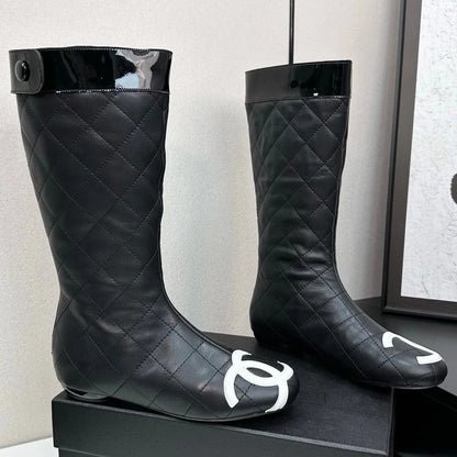 Chanel 2026 Cambon Line Quilted Boots Suede Leather 985743