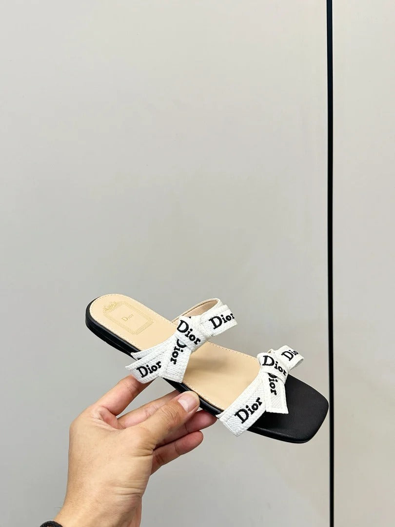Dior 2026 Oblique Flat Strappy Sandals Fabric Leather 919653