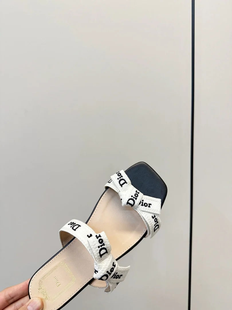 Dior 2026 Oblique Flat Strappy Sandals Fabric Leather 919653