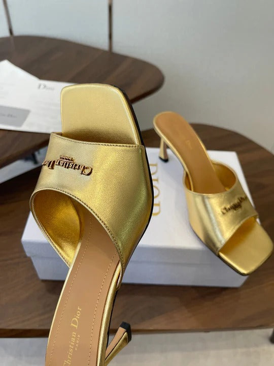 Dior 26 Sandal 70mm Gold in Cowhide 727962