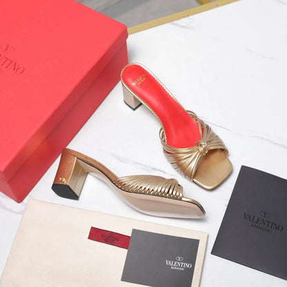 Valentino 2026 Garavani Annet Calfskin Slide Sandals 60mm 864485
