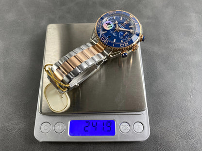 Omega Seamaster 46mm Blue Dial Pink Gold Steel