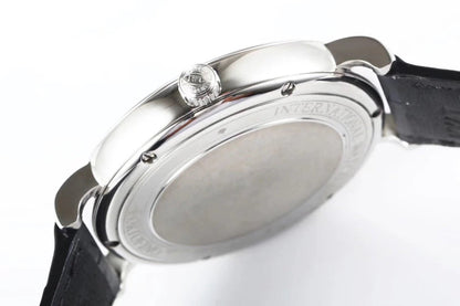 IWC Portofino 40mm Black Dial Steel Case Black Leather Strap
