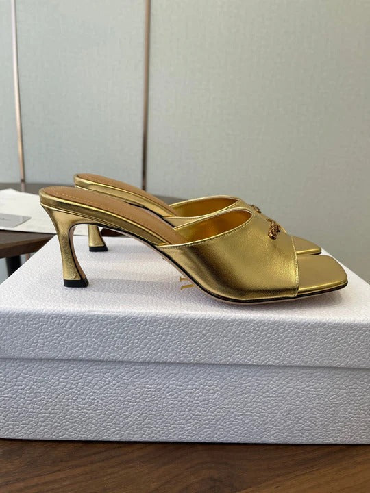 Dior 26 Sandal 70mm Gold in Cowhide 727962