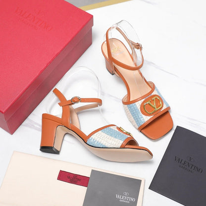 Valentino 2026 Garavani VLogo Signature 75mm Sandal Woven Leather 864541