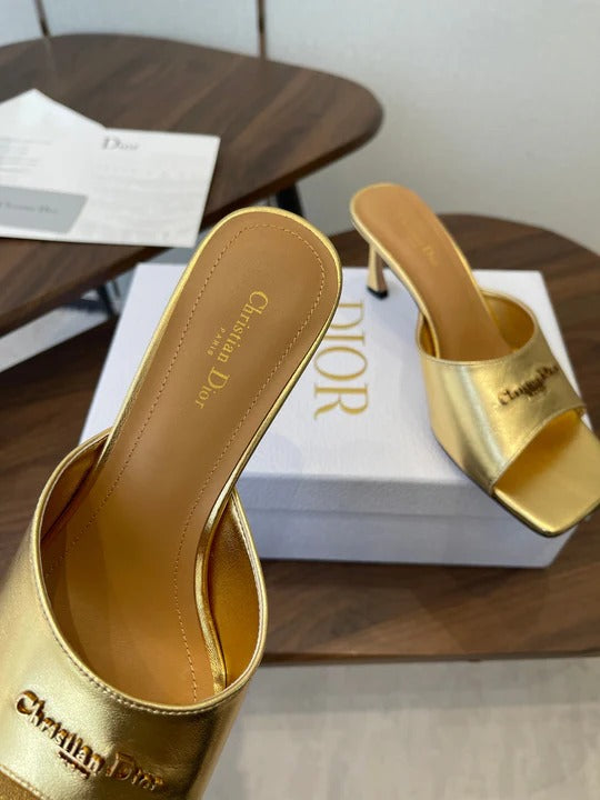 Dior 26 Sandal 70mm Gold in Cowhide 727962