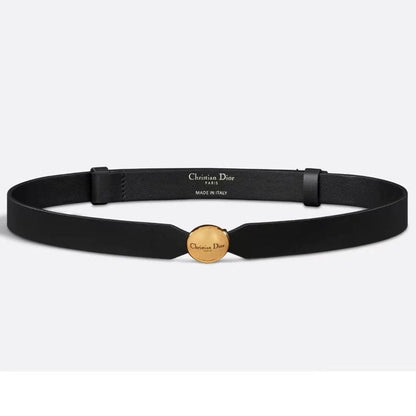 Dior 2026 D-Pépite Belt 15mm Black Leather 184991