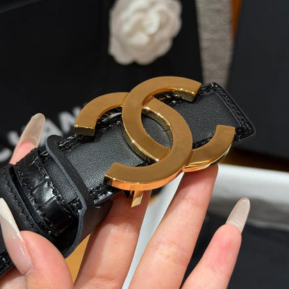 Chanel 2026 Double C Buckle Belt 30mm Calfskin 213839