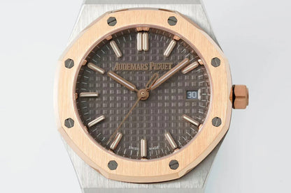 Audemars Piguet Royal Oak 34mm Sliver Case Brown Dial Pink Gold Steel