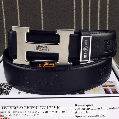 HM Original Belt 38mm Black Cowhide Sliver Buckle 620272