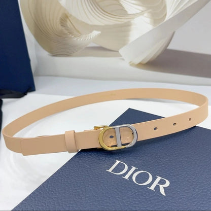 Dior 2026 Two-Tone Buckle Belt 20mm Leather 186140