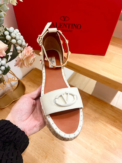 Valentino 25 Platform Sandal White Leather 240601