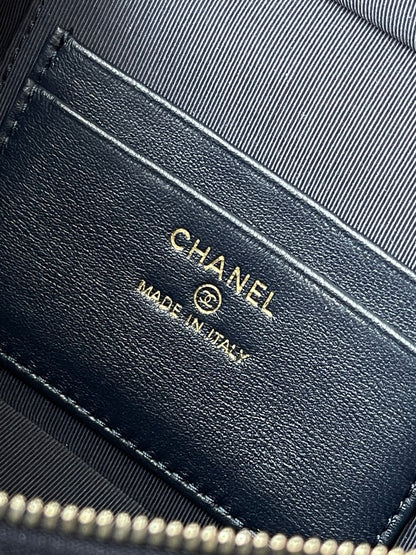 Chanel 2026 Vanity Bag 19.5cm Blue Denim Leather