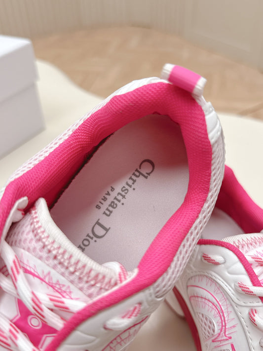 CD 26s Chrono Sneakers White Pink Cowhide Mesh 643755