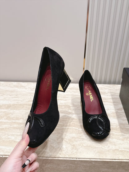CC 26s Block Heel Pumps 6cm Black 121624