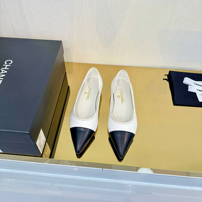 CC 2026 Ballet Flats White Black Sheepskin 668123