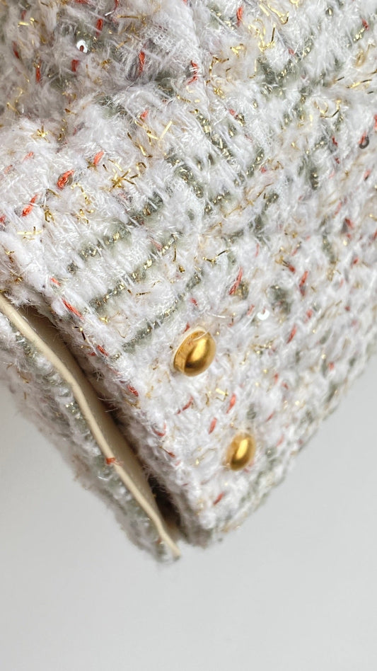 CC 25 hobo bag 30 ivory white pink tweed