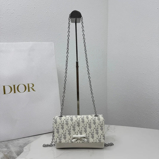 Dior 2026 Chain Bag 21cm Fabric Lambskin